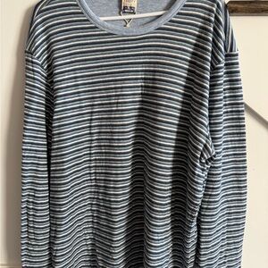 Faherty Striped Reversible Shirt - Blue and Cream